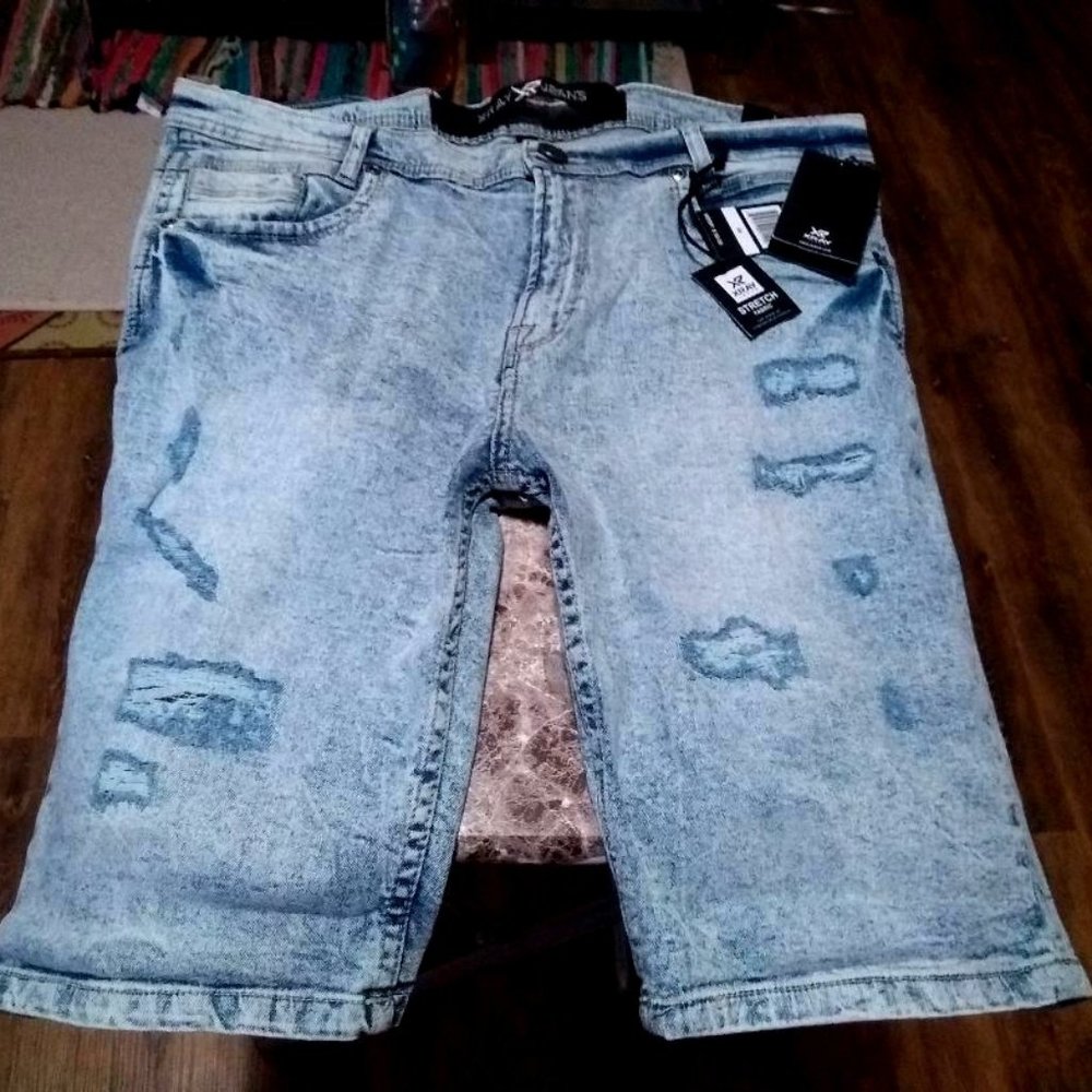 Men's XRay Acid Washed  STRETCH Denim Shorts W34